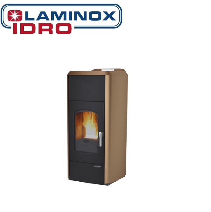 Termostufa A Pellet Laminox Idroventilata Ester Lux 15 Kw Bronzo Versione Black Line