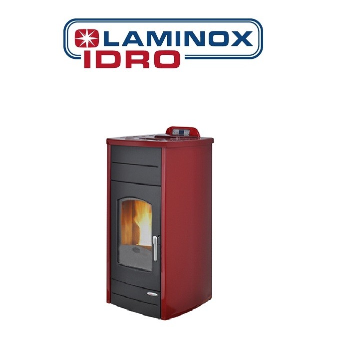 Termostufa A Pellet Laminox Idroventilata Ester Lux 15 Kw Colore Rosso