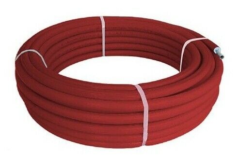 Tubo multistrato in rotolo preisolato PE-RT rosso - varie misure (vendita solo a rotolo)