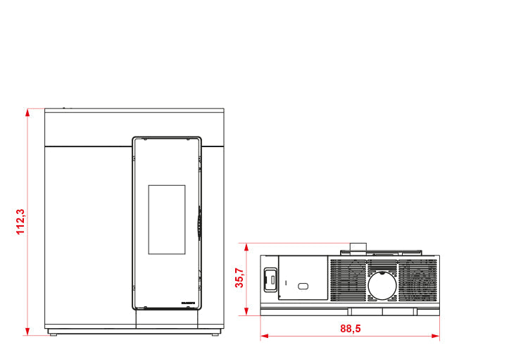 Stufa a Pellet ad Aria Palazzetti Ecofire Michelle US 8 Kw - Vari Colori