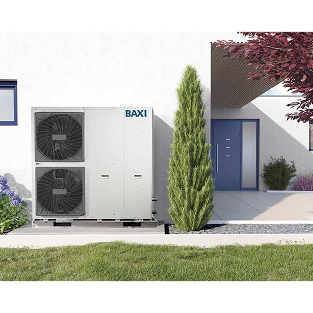 Pompa Di Calore Chiller Baxi Auriga 12M-A R-32 Monoblocco Inverter Monofase Da 12 KW Avviamento Incluso Senza Comando