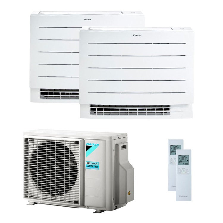 Condizionatore Climatizzatore Daikin R-32 Dual Split A Pavimento FVXM-A Perfera Floor 12000+12000 BTU Wi-Fi Incluso +2MXM50N9/A