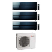 Condizionatore Climatizzatore Mitsubishi Electric Trial Split Kirigamine Style Onyx Black R-32 12+12+12 BTU Con MXZ-3F68VF4 Wi-Fi Integrato