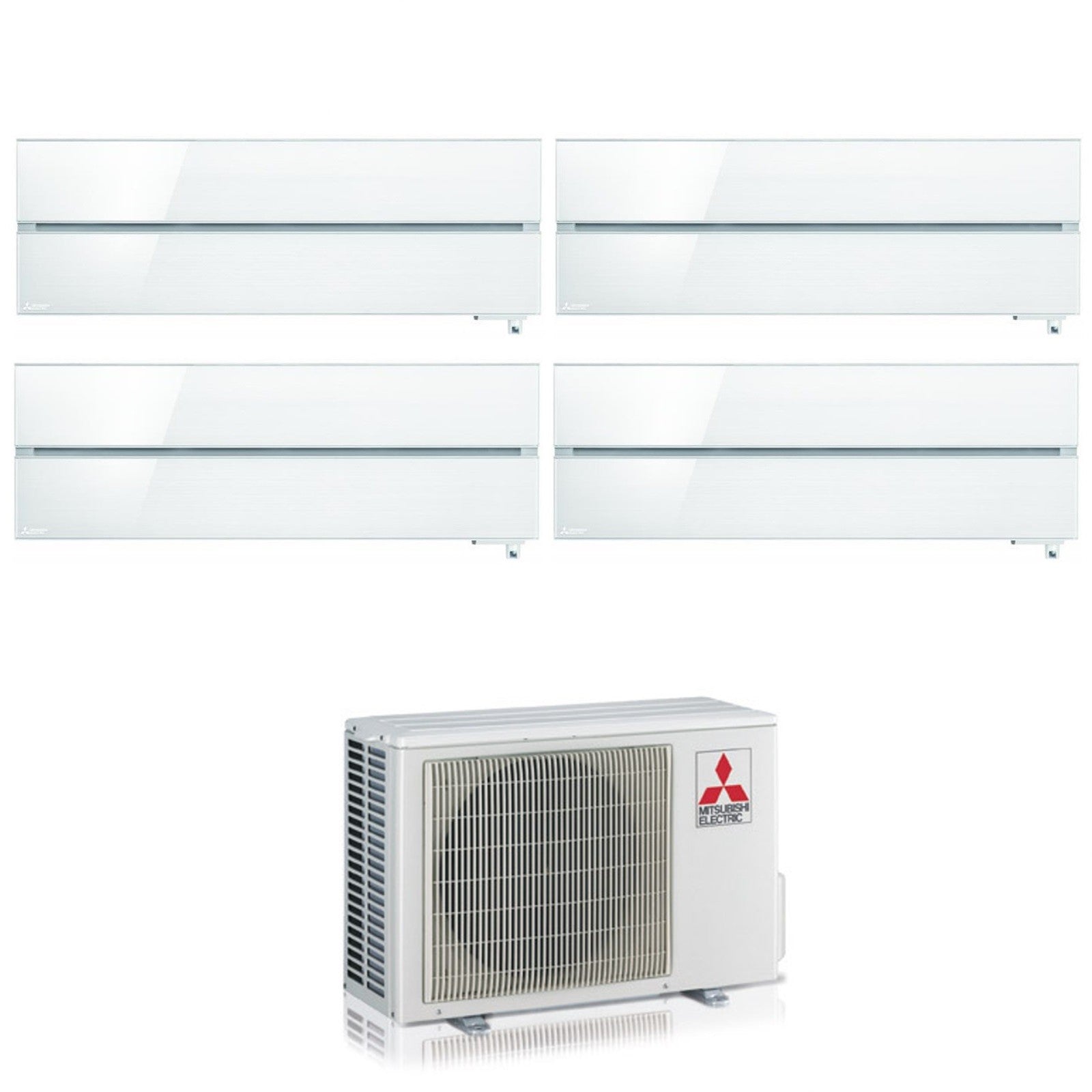 Condizionatore Climatizzatore Mitsubishi Electric Quadri Split Kirigamine Style Pearl White R-32 9+9+12+12 BTU Con MXZ-4F72VF4 Wi-Fi Integrato