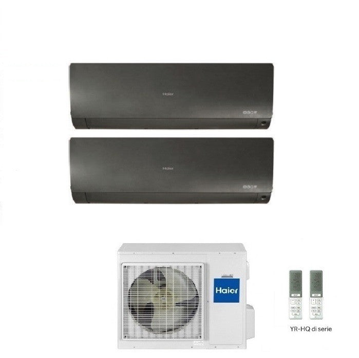 Condizionatore Climatizzatore Haier Dual Split Inverter Flexis Plus Black R-32 7000+12000 Con 2U40S2SM1FA Wi-Fi Integrato
