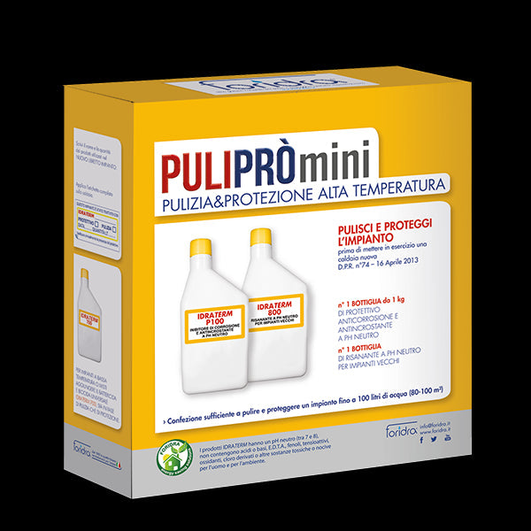 PULIPRO' MINI confezione che contiene Idraterm 800 e Idraterm P100