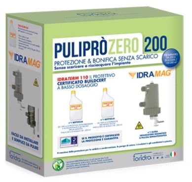 Puliprò zero 200 k contenente Idramag, Idraterm 300, Idraterm 110
