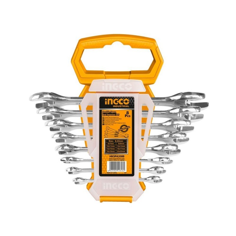 INGCO Assortimento di 8 Chiavi a Forchetta Doppia