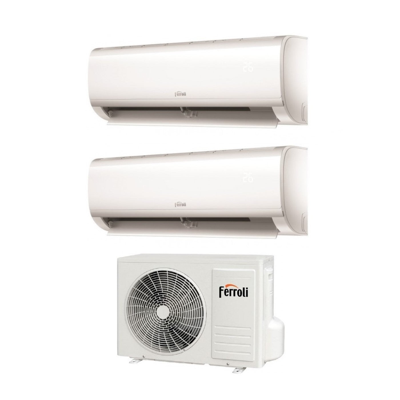 Condizionatore Climatizzatore Ferroli Dual Split Inverter R-32 Serie Ambra M 7000+7000 BTU Wi-Fi Con 2CP0009F 14-2
