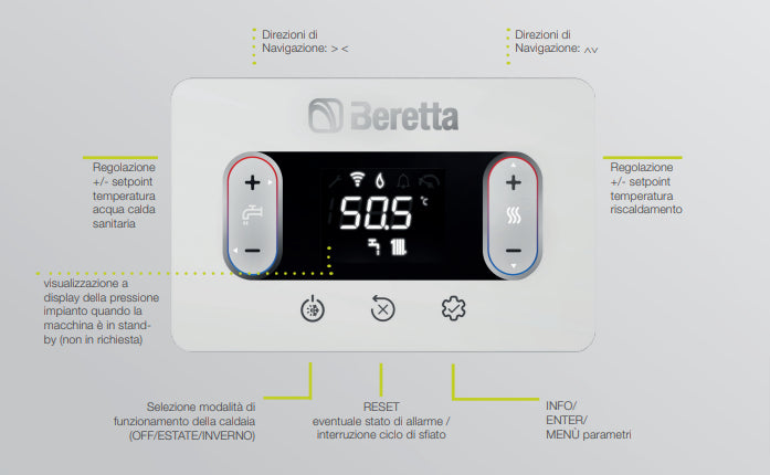 Caldaia Beretta Ciao X 25 C a Condensazione Low Nox Cod. 20197877 GPL 25 kW - Completa di Kit Scarico Fumi
