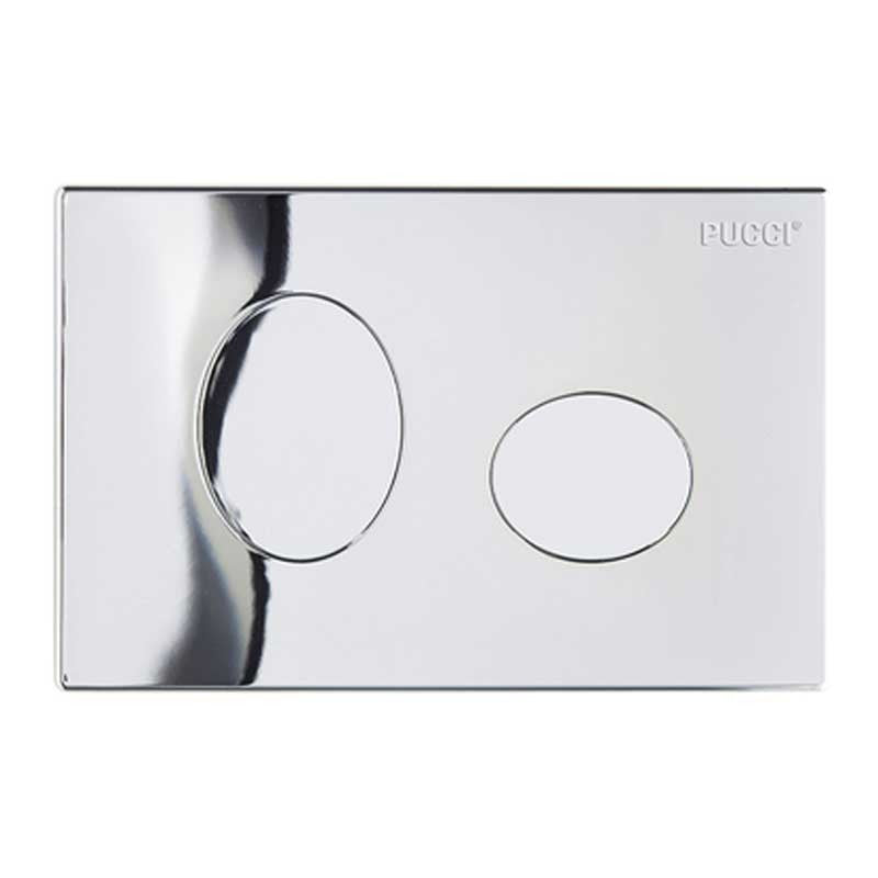 Placca di Comando Cromata ECO Ellisse PUCCI per Risciacquo a due Quantità Cod. 80130552