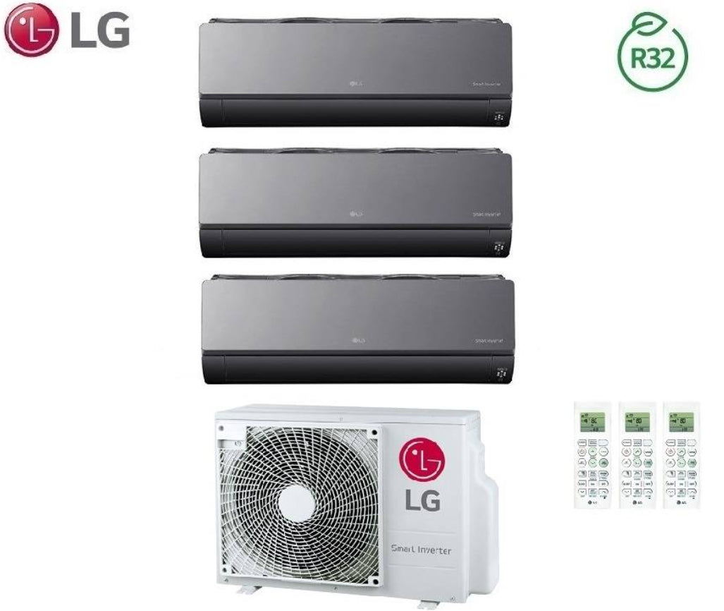 Condizionatore Climatizzatore LG Trial Split Inverter R-32 ArtCool Uv Nano Mirror 9000+9000+9000 Btu con MU3R19 U23 Wifi integrato 9+9+9