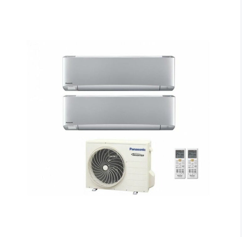 Condizionatore Climatizzatore Panasonic dual split inverter Etherea Silver R-32 Wi-Fi con Econavi 9000+9000 con CU-2Z50TBE