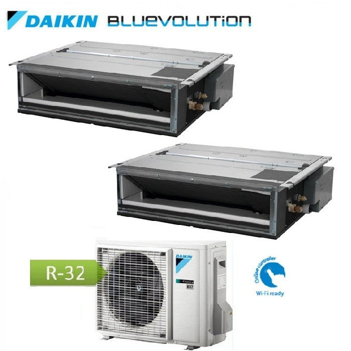 Condizionatore Daikin Dual Split Inverter Canalizzabile Serie Fdxm-F R-32 Bluevolution 9000+9000 Con 2MXM40M
