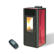 Termostufa A Pellet King Idro 14 KW Bordeaux Con Telecomando