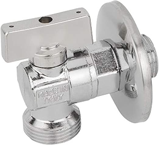 Rubinetto Lavatrice a Sfera ad Angolo con Rosetta 1/2" X 3/4"