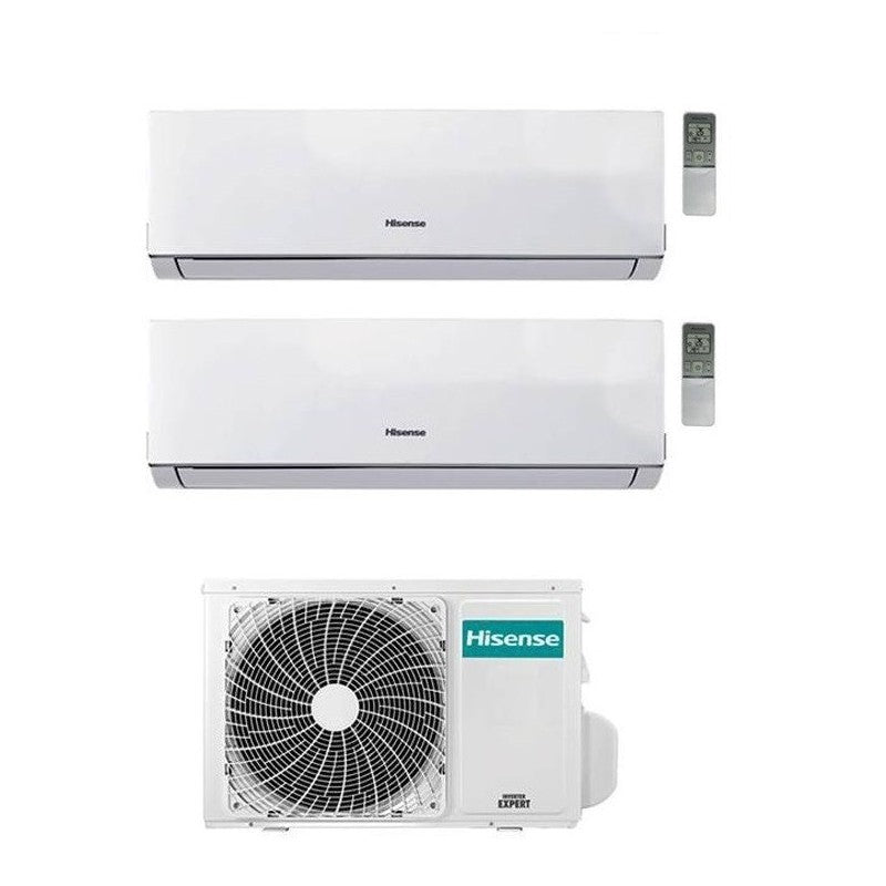 Condizionatore Climatizzatore Hisense Dual Split Inverter R-32 Hi-Comfort 9000+12000 Btu con 2AMW42U4RGC WiFi Integrato 9+12