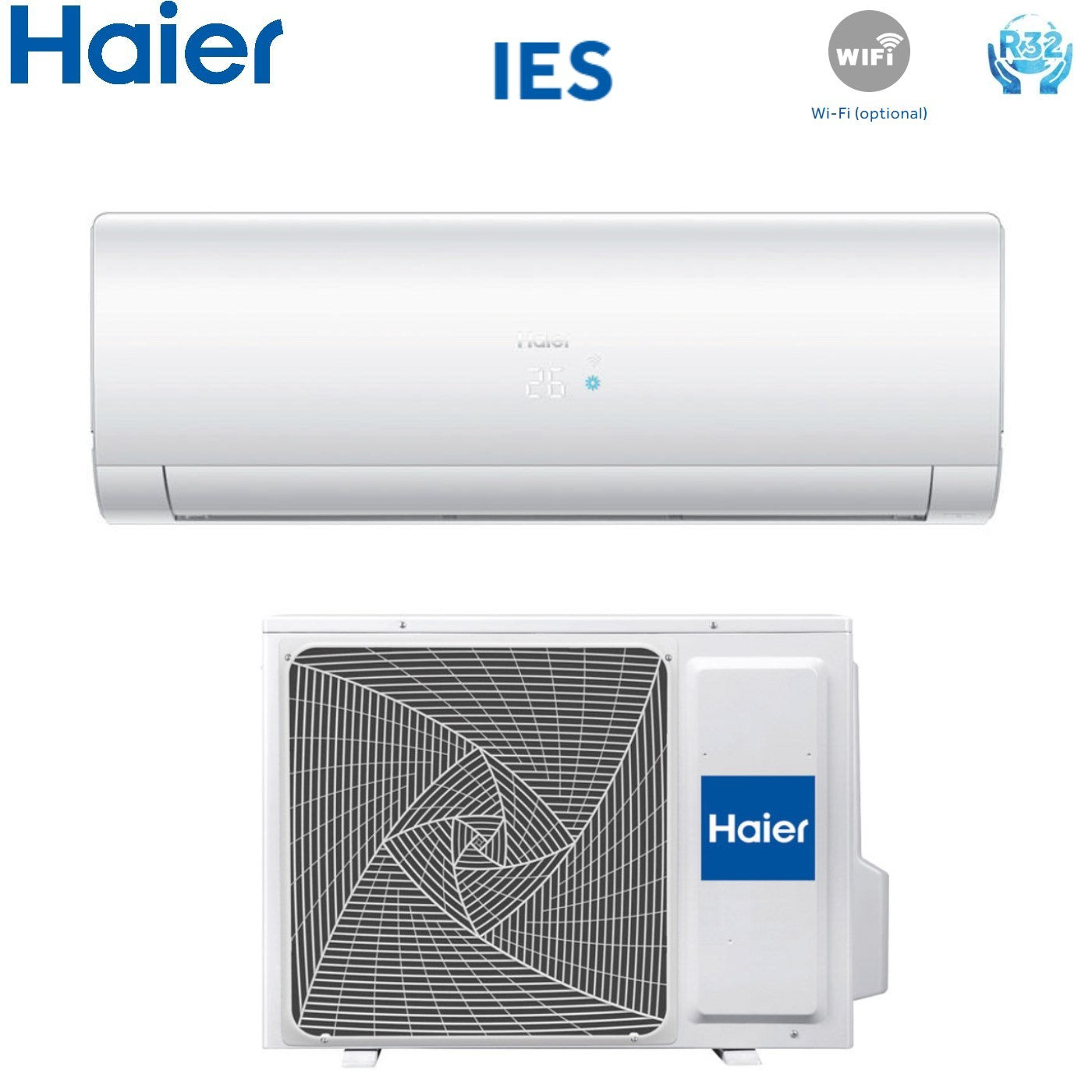 Condizionatore Climatizzatore Haier IES Monosplit Inverter 9000 BTU R-32 AS25S2SF2FA WI-FI Optional
