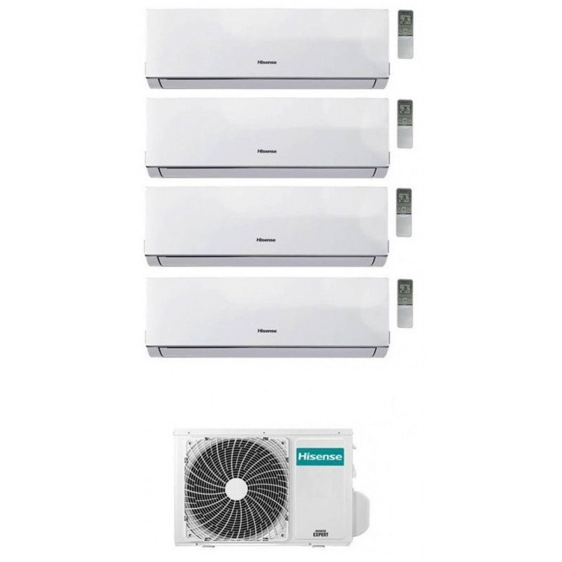 Condizionatore Climatizzatore Hisense Quadri Split Inverter R-32 Hi-Comfort 9000+9000+9000+12000 con 4AMW81U4RJC Wi-Fi Integrato 9+9+9+12