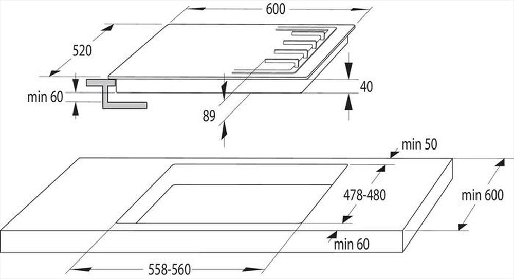 Piano Cottura a Gas Da Incasso Hisense GM643XHFCI Acciaio Inox 60 cm Gas 4 Fornello(i)