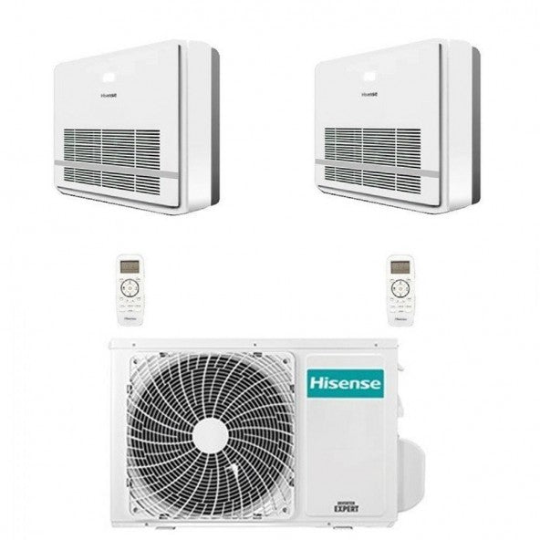 Condizionatore Climatizzatore Hisense Dual Split Inverter a Console 9000+18000 Con 3AMW62U4RJC