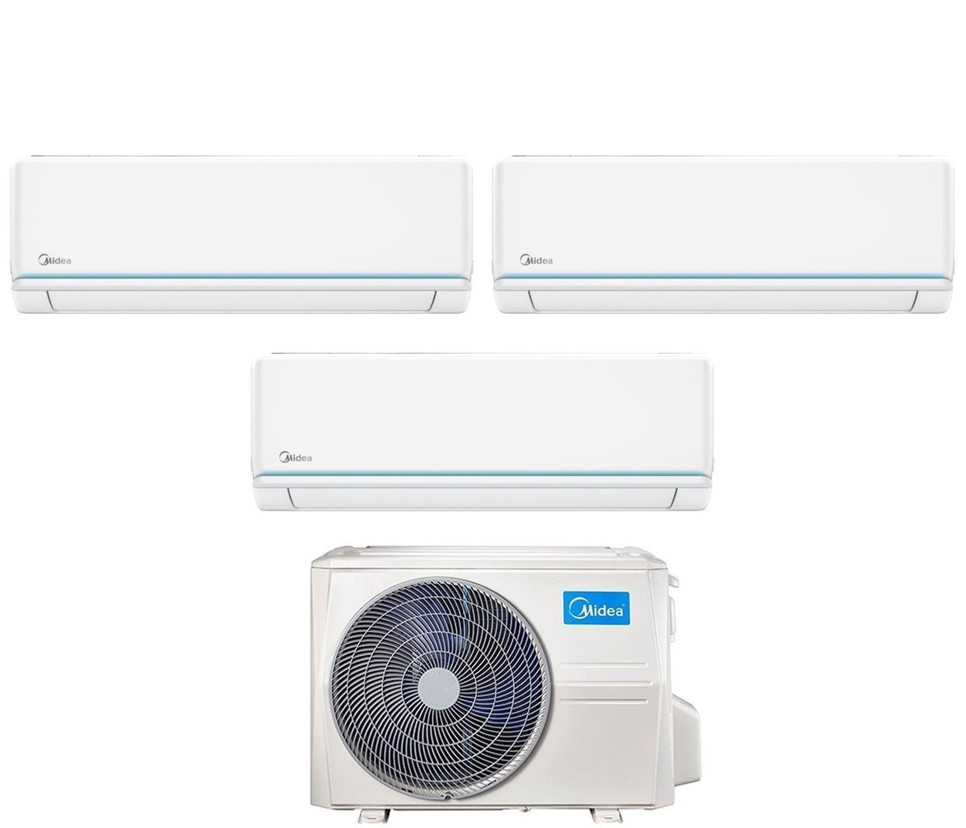 Condizionatore Climatizzatore Midea Trial Split Inverter Evolution R-32 9000+9000+9000 BTU Con M3OA-27HFN8-Q Wi-Fi Integrato