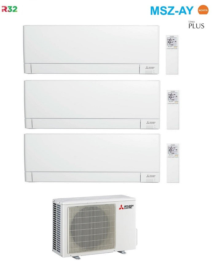 Condizionatore Climatizzatore Mitsubishi Electric Trial Split R-32 MSZ-AY 9000+9000+15000 Btu Con MXZ-3F68VF4 Wi-Fi Integrato