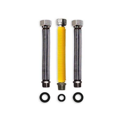 Kit Scaldino Con Tubi Flessibili Estendibili Universali In Acciaio Inox Per Acqua E Gas