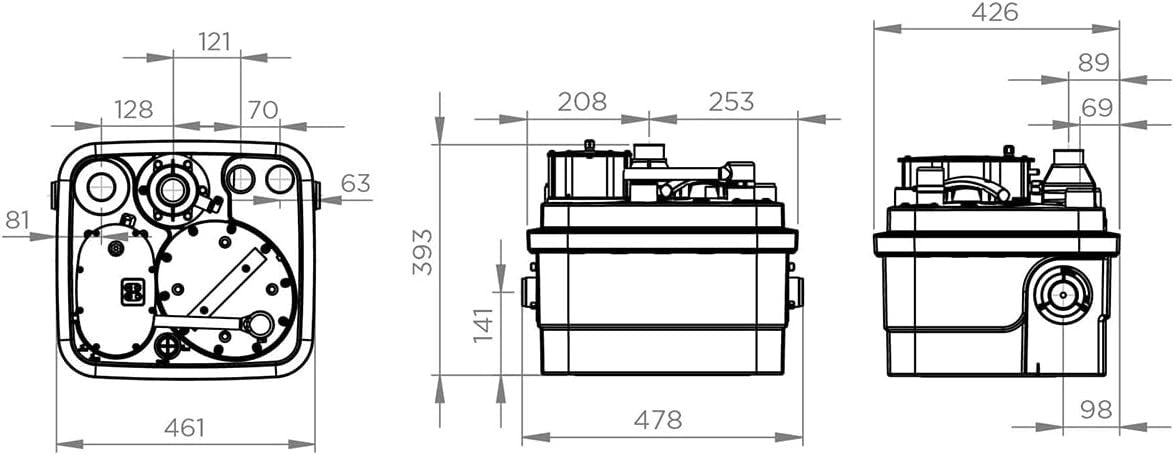 Stazione Di Sollevamento Trituratore SFA Modello Sanitrit Sanicubic 1 Cod. SQ1