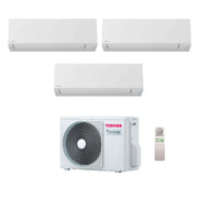 Condizionatore Climatizzatore Toshiba Trial Split Inverter Shorai Edge White Wi-Fi 7000+7000+10000 BTU Con RAS-3M18G3AVG-E