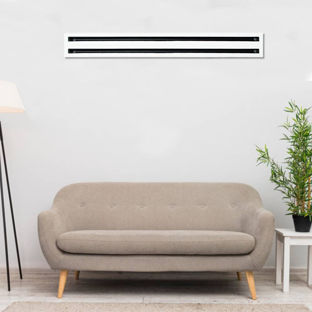 Diffusori Lineari a 2 Feritoie in Alluminio Anodizzato o Bianco RAL9010  DLF10