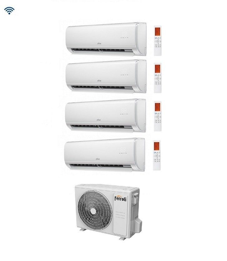 Condizionatore Climatizzatore Ferroli Quadri Giada M 9000+9000+12000+12000 BTU Con 28-4 Wi-Fi Integrato Alexa e Google HOME