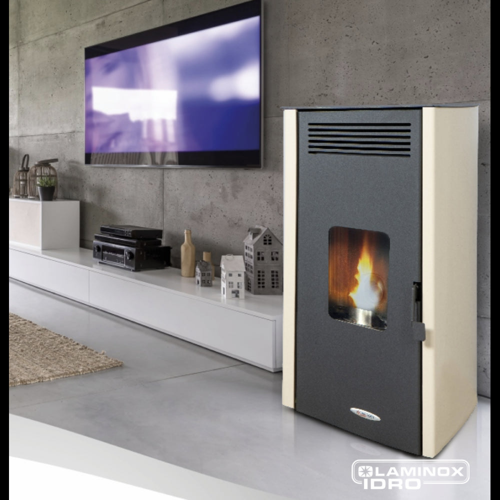 Stufa a Pellet Ad Aria Laminox Idro Ada Air 6 Kw Colore Avorio