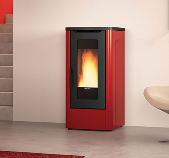 Stufa a Pellet Ventilata La Nordica Extraflame Modello Dahiana VFS 10 Kw Colore Bordeaux