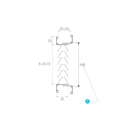 Griglia di Transito Brofer Passo 20 mm GTAC In Alluminio Anodizzato Con Controcornice Varie Misure