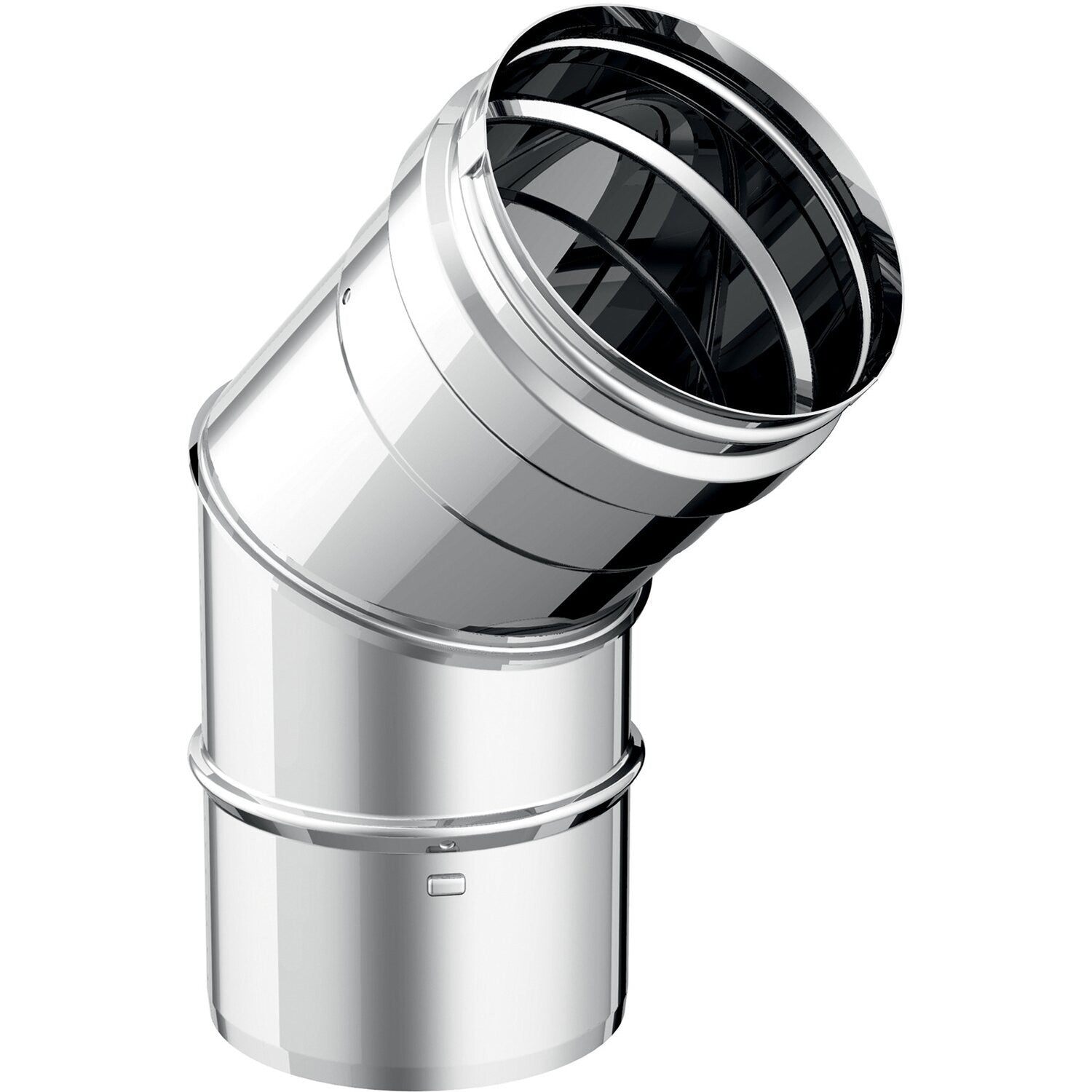 Curva 45° Gradi Camini Wierer in Acciaio Inox Mono Parete Vari Diametri