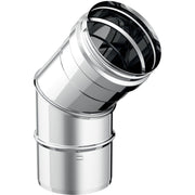 Curva 45° Gradi Camini Wierer in Acciaio Inox Mono Parete Vari Diametri