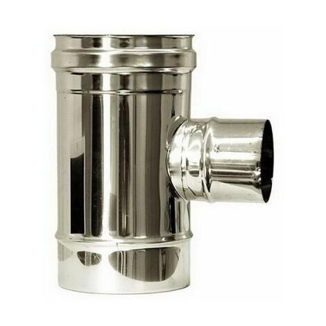 Raccordo a "T" 90° Gradi Camini Wierer in Acciaio Inox Ridotto con Attacco DN 80 Mono Parete Vari Diametri