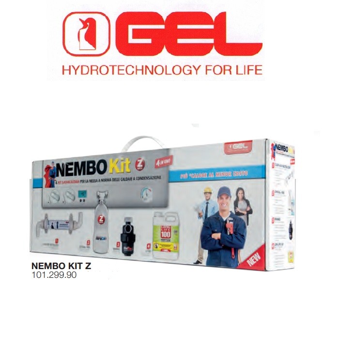 GEL Nembo Kit Plus Zero Salvacaldia Defangatore Filtro Magnetico+Dosatore+Neutralizzatore+Inibitore di Corrosione - Cod. 101.400.35