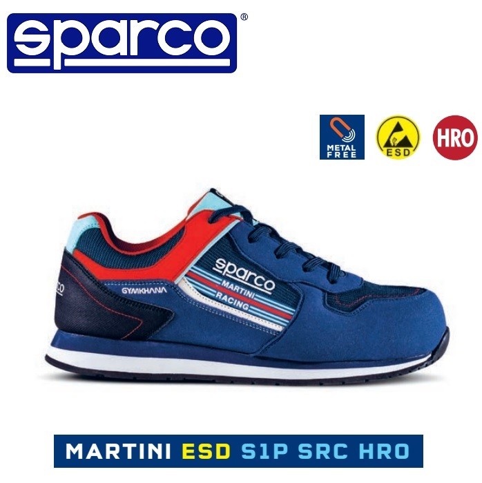 Scarpe Antinfortunistica Sparco Teamwork Gymkhana S3 Esd Martini-R - Colore Blu Marine - Cod. 07527MR
