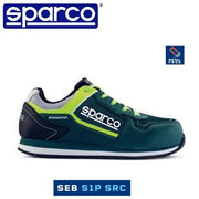 Scarpe Antinfortunistica Sparco Teamwork Gymkhana Seb S1P Src - Colore Verde Scuro/Lime Cod. 07527VSLI