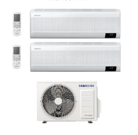 Condizionatore Climatizzatore Samsung Dual Split Inverter Windfree Elite S2 R-32 Wi-Fi 9000+12000 BTU Con AJ050TXJ2KG/EU