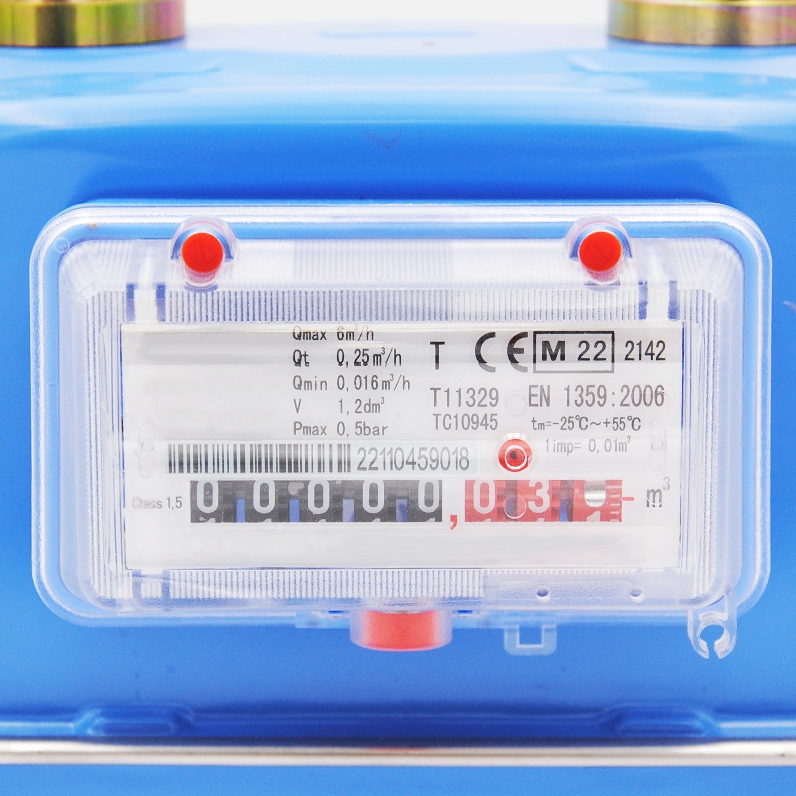 CONTATORE GAS METANO/GPL IN ALLUMINIO CLASSE G4 CON PORTATA 6 m³/h