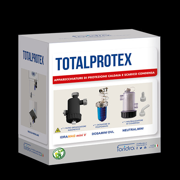Kit Salvacaldaia Foridra Modello Total Protex Con IDRAMAG MINI V+DOSAMINI OVL Defangat NEUTRAL MINI+Defangatore Colore Nero