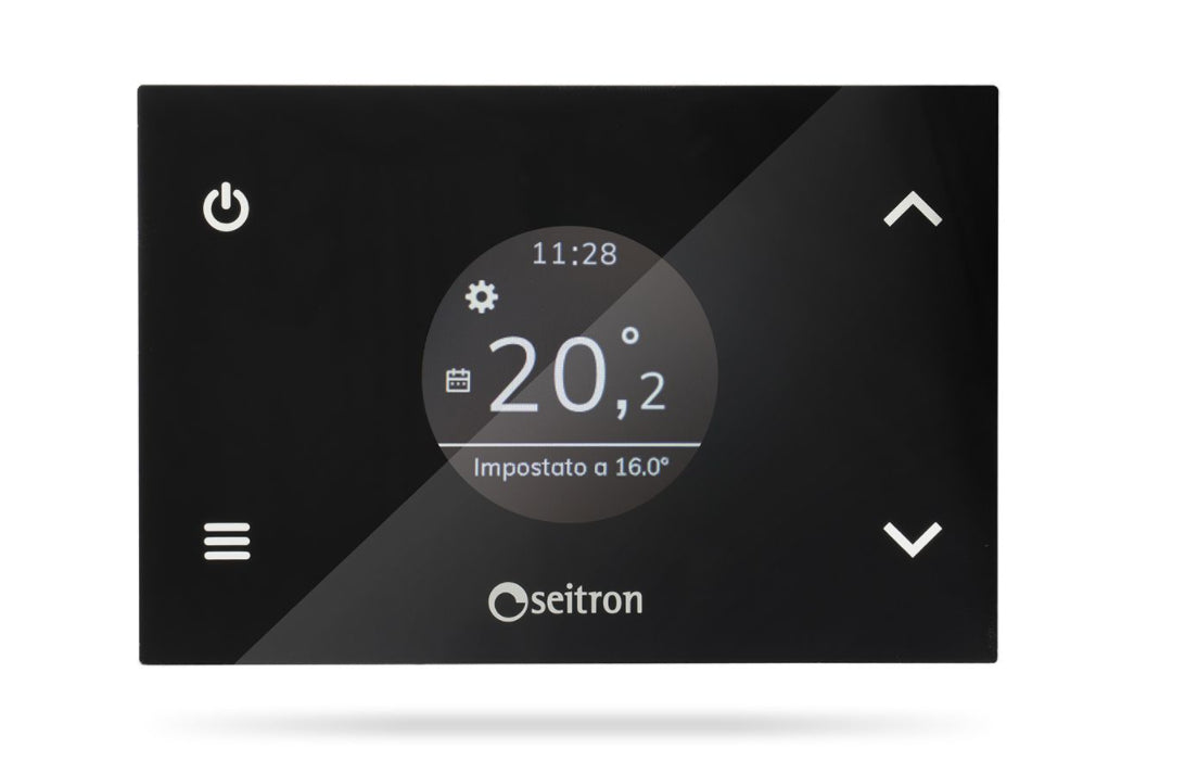 Cronotermostato Seitron da semincasso wifi nero