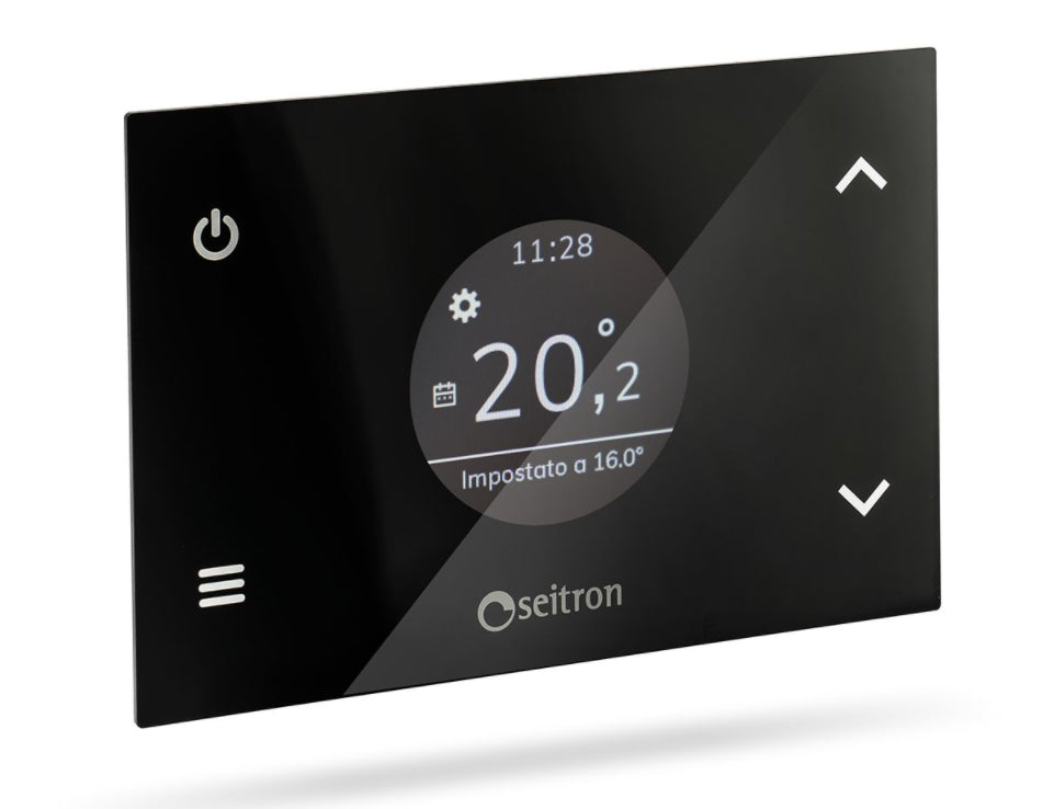 Cronotermostato Seitron da semincasso wifi nero