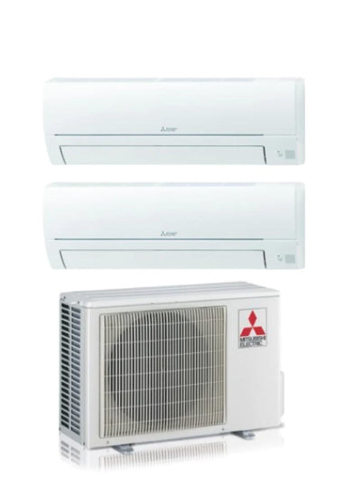 Condizionatore Climatizzatore Mitsubishi Electric Dual Split Inverter R-32 MSZ-HR 9000+12000 BTU R-32 Con MXZ-2HA40VF WiFi Optional 9+12