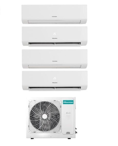 Condizionatore Climatizzatore Hisense Quadri Split Inverter Energy Ultra 9000+9000+12000+12000 BTU R-32 Wi-Fi Con 4AMW81U4RJC