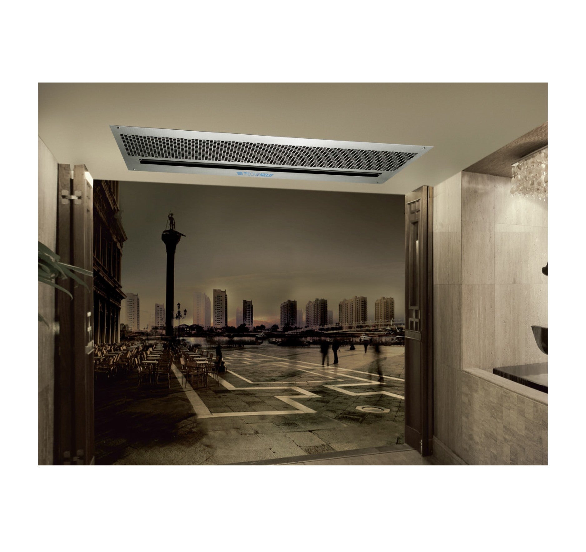 Barriera D'Aria ad Incasso Tecnogas Tecnobreeze Stealth Wind 90 Cm Con Telecomando
