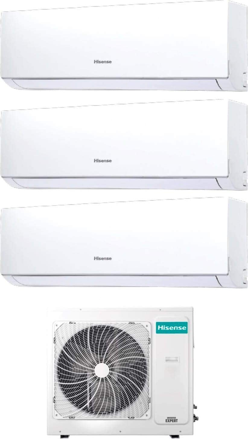 Condizionatore Climatizzatore Hisense Trial Split Inverter R-32 Serie Ecosense 9000+12000+12000 Con 3AMW62U4RJC Wi-Fi Integrato